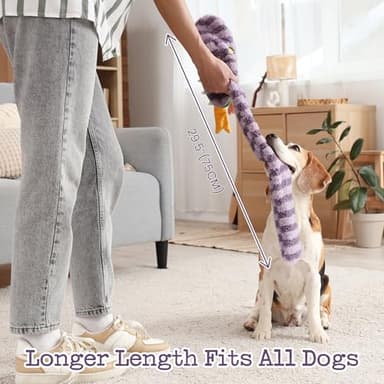Fuzzwoof Hide and Seek Dog Toys, No Stuffing Snake Squeaky Dog Toy, Puppy Toys for Teething, Tug of War Toy for Small Medium and Large Breed Durable Dog Toy to Keep Them Busy - Image 6
