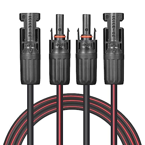 VALEMO Solar Cable 20 Feet 2x10 AWG Twin Wire Solar Extension Cable, Copper Strand with Female and Male Connectors on Both Ends, Solar Panel Wire & Adaptor for Home, Shop and RV Solar Panels - Image 1