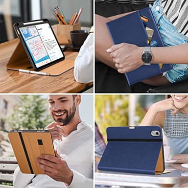 DTTO for iPad (A16) 11th Generation Case 11 Inch 2025, iPad 10th Generation Case 10.9 Inch 2022, Premium Leather Business Folio Stand Cover with Pencil Holder - Auto Wake/Sleep, Navy Blue - Image 7