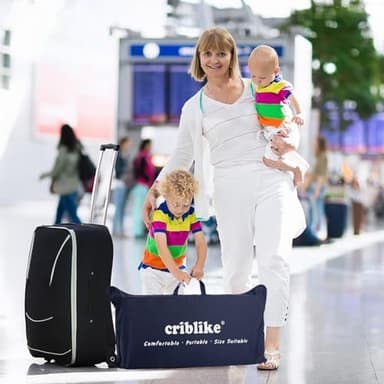 Criblike Waterproof Pack and Play Mattress, 38"x 26" Playard Mattress Pack N Play Mattresses Topper with Washable Cover & Carry Bag, Baby Essentials Items - Image 2