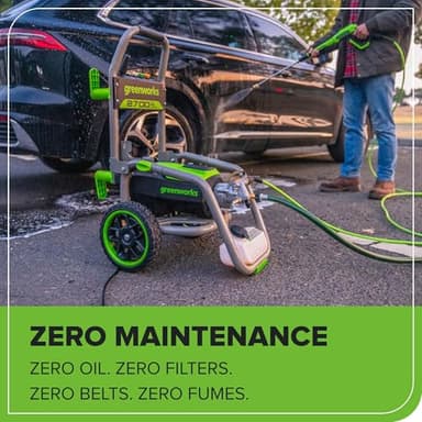Greenworks Pro Brushless 2700 PSI (CSA Certified) 2.3 GPM Max / 1.2 GPM Electric Pressure Washer (Foldable Handles, Rugged Steel Frame, 25 FT Hose, 35 FT GFCI Power Cord) - Image 10