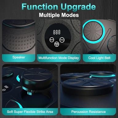 OurStarry 2025 New Model Smart Music Boxing Machine for Adults and Kids, Training Machine with LED Electronic Wall Mounted, Home Indoor Workout Equipment with Premium Boxing Gloves (Black 03) - Image 6