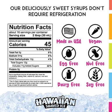 Hawaiian Shaved Ice Syrup Assortment, 3 - 16oz Bottles of The Most Popular Flavors: Clear Cherry, Pina Colada, Clear Blue Raspberry. For Shaved Ice, Snow Cones, Sodas, Ice Pops, and Slushies. Allergy-Friendly. Dye-Free. No Artificial Colors - Image 2