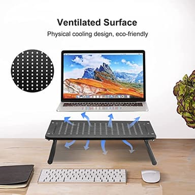 suptek Monitor Stand Riser for Computer,Laptop,Printer, Notebook and All Flat Screen Display with Vented Metal Platform and 4 Inches Height Underneath Storage (MST004) - Image 3