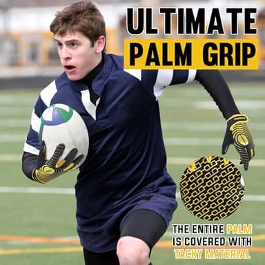 AIGEVTURE Mens Football Gloves Wide Receiver Youth Sticky Mens Receiving Gloves Best Gifts Black and Gold Medium - Image 6