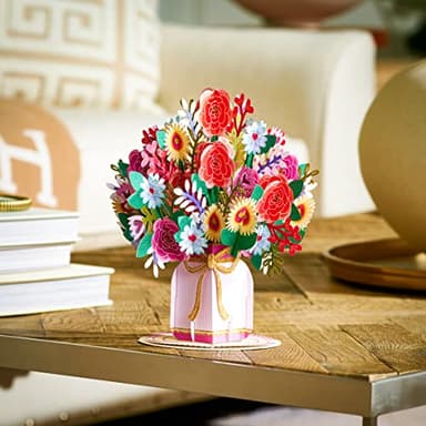 Paper Love HugePop 3D Harmony Bouquet Pop Up Card, with Detachable Paper Flower Bouquet, for Birthday, Anniversary, Wedding, All Occasions - Jumbo 10" x 14" Cards - Includes Envelope and Note - Image 6