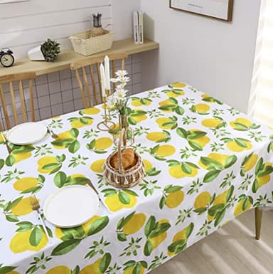 LIBERECOO 60" Square Vinyl Tablecloth with Flannel Backing, Stain-Resistant Tablecloths Waterproof Oil-Proof Wipeable Table Cover for Indoor/Outdoor Picnic, BBQ - Image 9