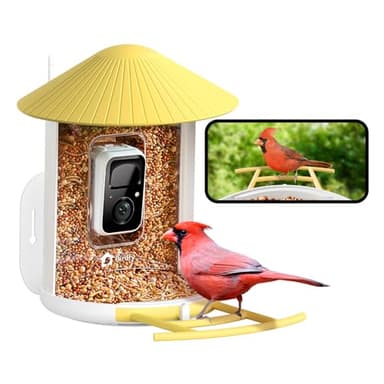 NETVUE by Birdfy Smart Bird Feeder with Camera, Bird Watching Camera, Auto Capture Motion Videos & Instant Notifications, Wireless Camera for Outdoor, Ideal Gift for Backyard Birder, Yellow - Image 1