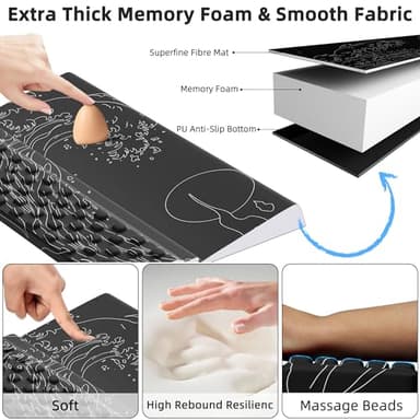 Ospelelf Wrist Support With Keyboard Stand, Comfy Ergonomic Riser Holder for Office Home - Image 3