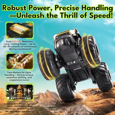 Threeking 1:16 Waterproof Monster Truck Toys RC Cars Amphibious Remote Control Car Trucks 4WD All Terrain Off-Road Pickup Toy for 6 7 8 9 10 11 12 Year Old Boys Girls Kids Gifts Presents - Image 5