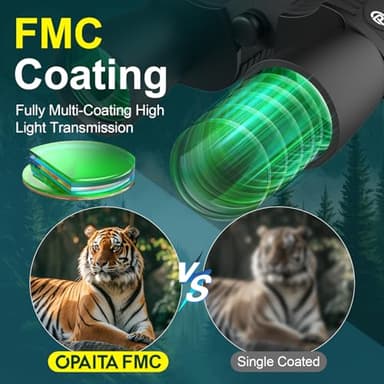 12-36x52 Binoculars for Adults High Powered - Opaita Zoom with Clear Low Light Vision for Hunting - HD for Bird Watching Stargazing Cruise Ship Travel Hiking Opera - Image 6