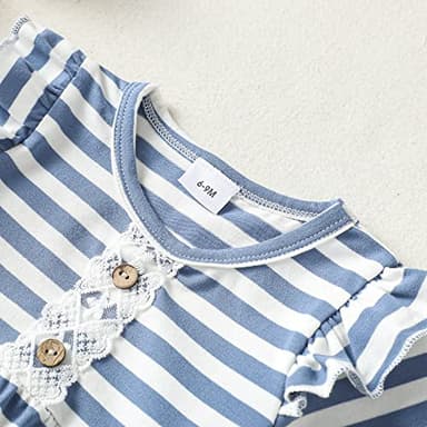 18 Months Girl Clothes Summer Outfit Stripe Short Sleeve Shirt Top Solid Pant Cute Toddler Stuff Little Toddler Girls Clothes 18-24 Months - Image 4