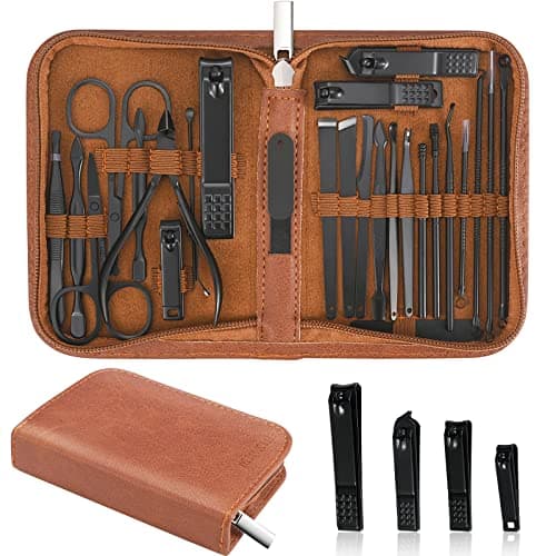 MINKINH Manicure Set Professional Nail Clipper Kit-26 Pieces Stainless Steel Manicure Kit,Nail Care Tools with Luxurious Travel Case - Image 1