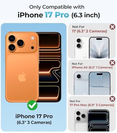 Maledan for iPhone 17 Pro Case - Crystal Clear 17 Pro Phone Case, Shockproof Military Protection Durable Bumper Cover Anti-Yellowing Slim Case for Apple iPhone 17 Accessories Transparent - Image 9