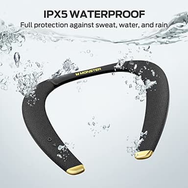 Monster Boomerang Petite Neckband Bluetooth Speakers, Neck Speaker with 15H Playtime, aptX High Fidelity 3D Stereo Sound, Low Latency, Built-in Mic, IPX5 Waterproof Wearable for Home Outdoor - Image 4