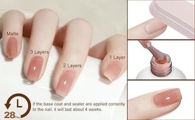 Artdone Sheer Gel Nail Polish Set Jelly UV Gel 6 Colors Translucent Milky White Pink Nude Brown Colors Nail Polish For All Seasons Neutral Soak off LED Lamp Gel Manicure Kit For Nail Art - Image 4