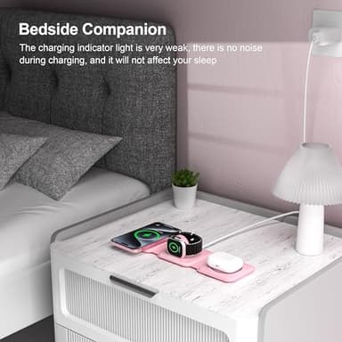 UCOMX 3 in 1 Charging Station for Multple Devices,Foldable 3 in 1 Wireless Charger for Travel,Nano Wireless Charging Station for iPhone16 15 14 13 12 Pro Max/Watch 10 9 8 7 6 5 4 3 Ultra/AirPod Pro - Image 6