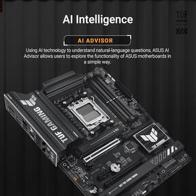 ASUS TUF Gaming B850-PLUS WiFi AMD AM5 B850 ATX Motherboard, 14+2+1 80A Stages, AI Ready, DDR5, PCIe 5.0, 3X M.2, Wi-Fi 7, 2.5Gb LAN, DisplayPort, HDMI™, USB 10Gbps & 20Gbps Type-C®, BIOS Flashback™ - Image 2