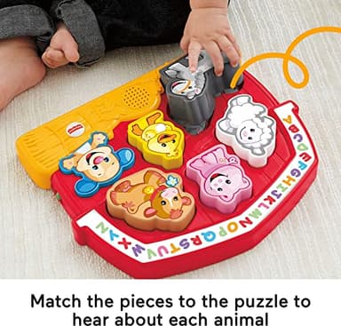 Fisher-Price Toddler Shape Sorting Toy Laugh & Learn Farm Animal Puzzle with Music & Sounds for Kids Ages 1+ Years​ - Image 4