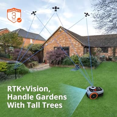 Segway Navimow i105N Robot Lawn Mower Perimeter Wire Free 1/8 Acre RTK+Vision Robotic Lawnmower, AI-Assisted Mapping, Virtual Boundary, APP Control, 58dB(A) Quiet, Multi-Zone Management - Image 3