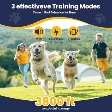 Wireless Dog Fence Electric Fence 185 Days Standby Training Collar, Flash Light & Waterproof Portable Dog Perimeter Collar with 3 Training Mode for 2 Dog Large Medium Upgraded Dark Grey for 2 Dog - Image 3