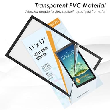 MaxGear 10 Pack Magnetic Sign Holder 11 x 17 with Magnetic Border，Self Adhesive Wall Mount Sign Holder Display Picture Frames Window Document Poster Paper Flyer Holder for Home Office Store - Image 5