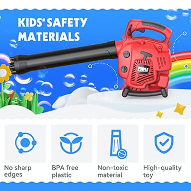 Bubble Leaf Blower for Toddlers - Upgrade Kids Bubble Machine with Gardening Tool Set Toy Leaf Blower, 2 in 1 with Extra Bubble Blower Kit Outdoor Summer Hoilday Party Toys for Boys Girls Age 3 4 5+ - Image 6