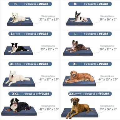 Tail Stories Outdoor XXL Dog Bed Waterproof, Dog Bed for Extra Large Dogs, Orthopedic Egg Foam Pet Bed with Washable and Removable Oxford Cooling Cover, Navy - Image 6