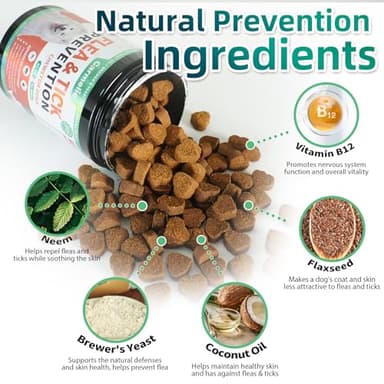Carmelie Flea and Tick Prevention for Dogs Chewables - 200 Soft Chews Natural Dog Flea and Tick Chewables, Oral Flea Supplement for Dogs, Puppy Flea Support - All Breeds & Ages - Chicken Flavor - Image 3