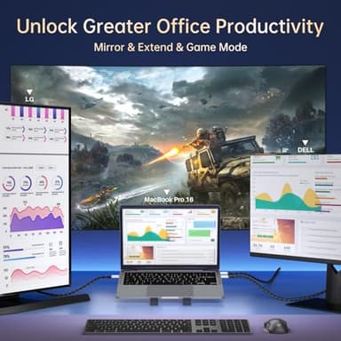 ZeroneTeck Long USB C Monitor Cable 10FT, 4K@60Hz Video Output 100W PD Charging, 5Gbps Data Transfer, Long USB C 3.2 Gen 2×2 Cable for MacBook, iPad, Dell, LG, ARZOPA, KYY for Portable Monitor - Image 2