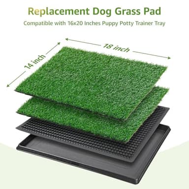 LOOBANI Dog Grass Pee Pads, Artificial Dog Grass Pads for Potty Tray, Fake Grass for Dogs to Pee On, Outdoor Indoor Pee Grass for Dog Potty(14*18 inch) - Image 3