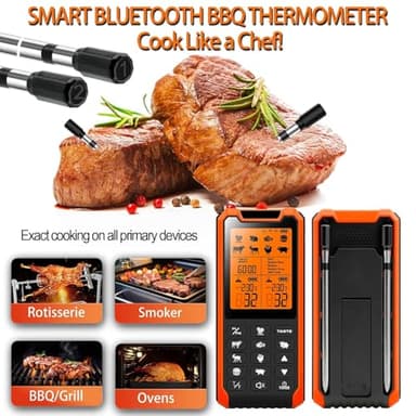 PRAVETTE Smart Bluetooth Meat Thermometer - Long Range Wireless Food Thermometer, Digital Meat Thermometer with Dual Probes for BBQ Grill, Oven, Smoker, Air Fryer - Image 2