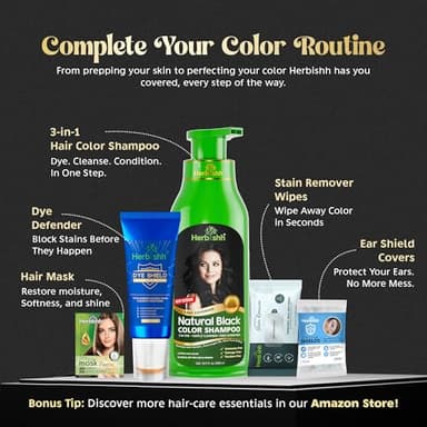 Herbishh Hair Color Shampoo for Gray Hair – Natural Hair Dye Shampoo – Colors Hair in Minutes – Lasts Up To 3-4 Weeks – 500ML – 3-In-1 Hair Color – Colors, Cleanses, and Conditions (Black) - Image 8