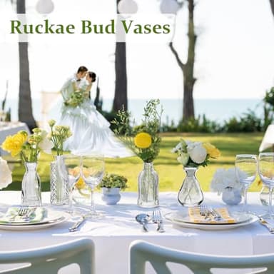 RUCKAE Small Clear Bud Vases Bulk 12 Pack Mini Flower Glass Vases for Centerpiece Table Wedding Decorations Home Decor Party(Transparent) - Image 7