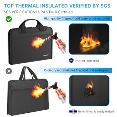 ENGPOW Accordion File Organizer,Fireproof Expanding File Folder with Multi Pockets,13 Pockets Document Organizer with Handle & Labels,Portable Home Travel Safe Storage for Letter A4 Files and More - Image 3