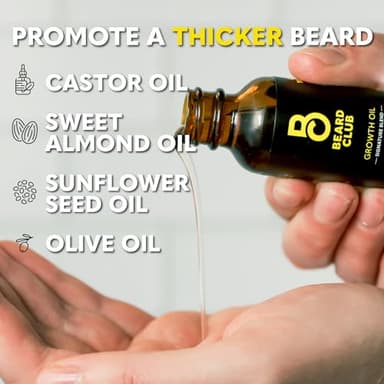 Beard Club - Beard Growth Serum with Natural Castor, Coconut and Avocado to Grow a Thicker, Fuller Beard, Fill in Patches and Stimulate Healthier Facial Hair Growth - Image 2