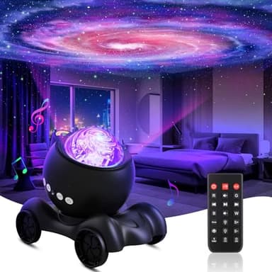 ENOKIK Galaxy Projector, Star Aurora Projector Built-in Bluetooth Speaker, Night Light for Kids Adults, White Noise Light for Home Decor/Relaxation/Party/Music/Gift (Black) - Image 1