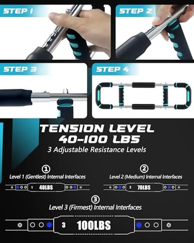 2025 Pro Twister Arm Trainer, Adjustable Power Twister Bar, Chest Shoulder Arm Workout Equipment, Portable Detachable Upper Body Fitness Machine for Home & Gym - Image 4