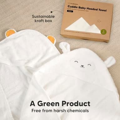 KeaBabies Hooded Baby Towel for Newborn - Viscose Derived from Bamboo Large Baby Bath Towels with Hood for Boys, Girls, Toddler, Extra Absorbent & Soft Newborn Bath Essentials (Lamb) - Image 8