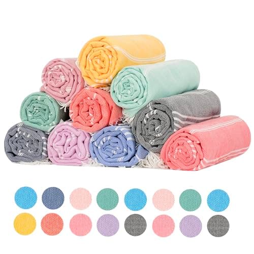 6 Packs Turkish Beach Towels Set Adult Pool Swim Towel Bulk Yoga Blanket Oversized Sand Free Quick Dry Lightweight Extra Large Sandproof Fast Drying Travel Towels Camping Blanket Vacation Must Haves - Image 1