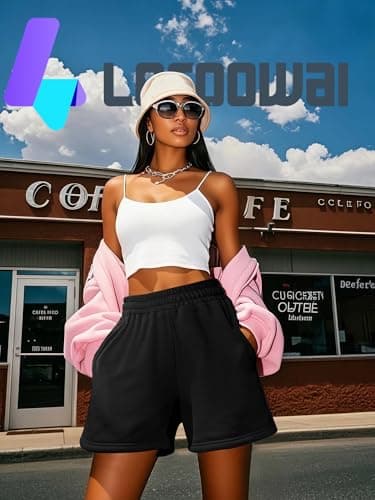 Locoowai 3 Pcs Women's Sweat Shorts, High Waisted Drawstring Athletic Shorts with Pockets Casual Comfy Running Shorts (Black, Army Green, Dark Gray,X-Large) - Image 4