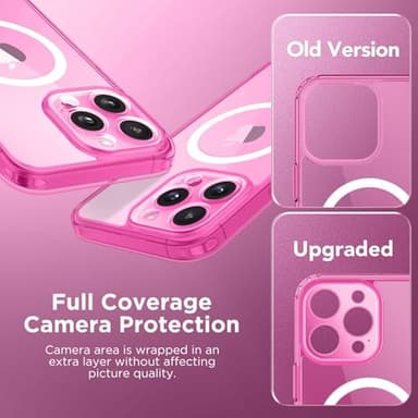 CAPRARO Magnetic Compatible with iPhone 16 Pro Case, Upgraded [Full Camera Protection] [Compatible with MagSafe] Protective Translucent Matte Women Girl Phone Case Cover, Clear Neon - Image 7