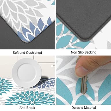 HEBE Anti Fatigue Kitchen Rug Sets 2 Piece Non Slip Kitchen Mats for Floor Cushioned Kitchen Rugs and Mats Waterproof Comfort Standing Mat Runner for Kitchen,Home Office,Sink,Laundry - Image 4