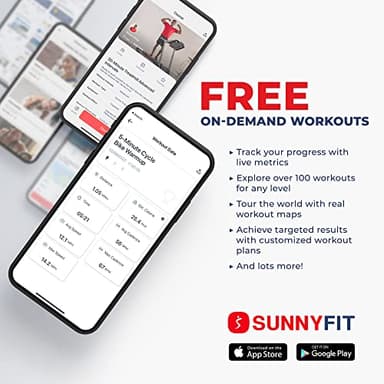 Sunny Health & Fitness Essentials Series Smart Elliptical Trainer with Exclusive SunnyFit® App Enhanced Bluetooth Connectivity - SF-E322002 - Image 8