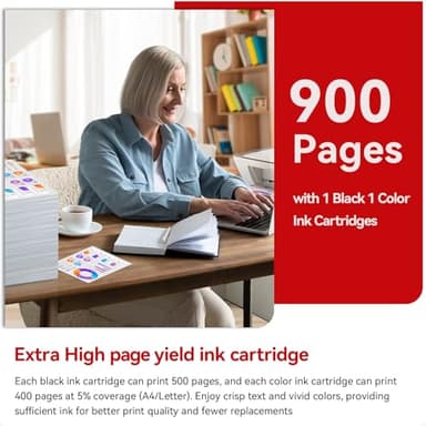 245XL 246XL Ink Cartridges Compatible for Canon 245XL 246XL Combo Pack Replacement for Canon Ink 245 246 Work with MX490 TS202 MG2522 TR4520 MX492 TR4500 TS302 TS3322 MG2500 TS3420 TR4522 Printer - Image 4