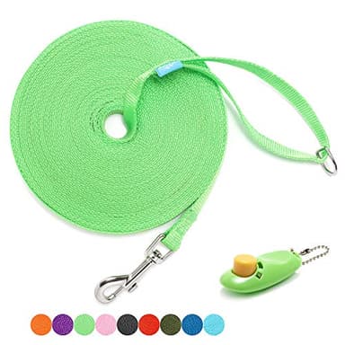 BAAPET 15/20/30/50/100 ft Long Dog Training Leash with Clickers for Small, Medium and Large Dogs or Cats (100 Feet, Springgreen) - Image 1