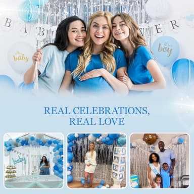Baby Shower Decorations for Boy - All-in-One Inclusive Baby Boy Shower Blue Decorations JUMBO 165 Pcs Set - Welcome First Birthday Photo Shoot Decor Balloons Arch Boxes with Letters Kit - Image 5