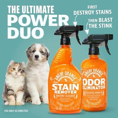 Angry Orange Stain Remover - 32oz Enzyme Pet Cleaner - Dog & Cat Urine Destroyer and Stain Remover - Citrus Spray Cleaning Solution - Puppy Supplies - Image 8