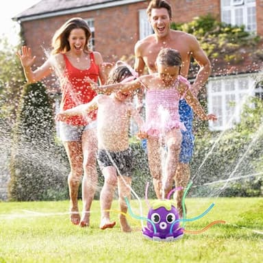 SAMTOP Outdoor Water Spray Sprinkler for Kids and Toddlers, Summer Outside Toys Backyard Games with 8 Wiggle Tubes, Attaches to Garden Hose Splashing Fun Toys for 3 4 5 6 7 8 Year Old Boys Girls Gifts - Image 2