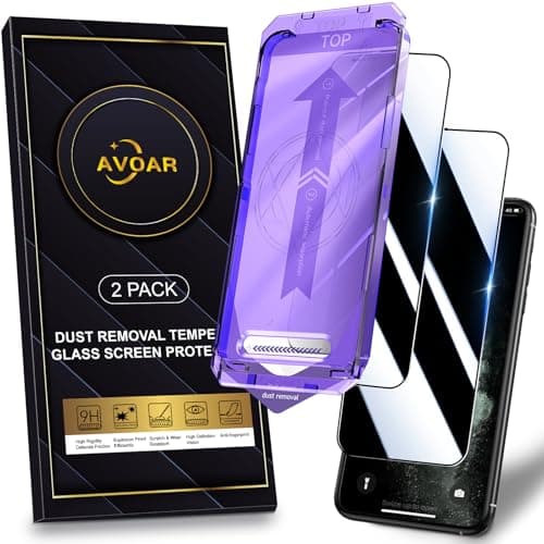 AVOAR 2 Pack for iPhone 11/XR Privacy Screen Protector, [Automatic Dust Removal] [Drop Protection] 9H Full Screen Tempered Glass for iPhone 11/XR 6.1" Bubble Free, Anti-Spy, Case Friendly - Image 1